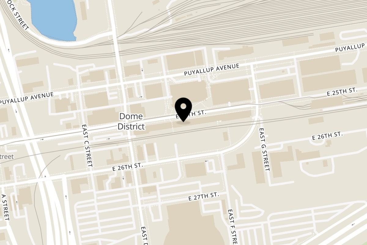 Map showing the location of Little India Express on 430 E 25th St #35 in Tacoma